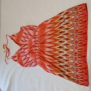 Lavender Brown Mini Halter Dress. NWT. Size‎ Small. Orange.